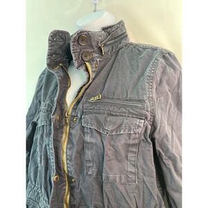 H&M LOGG Utility Cargo Jacket Field Jacket Drawstring‎ Waist Gray Sz 8 Gorpcore